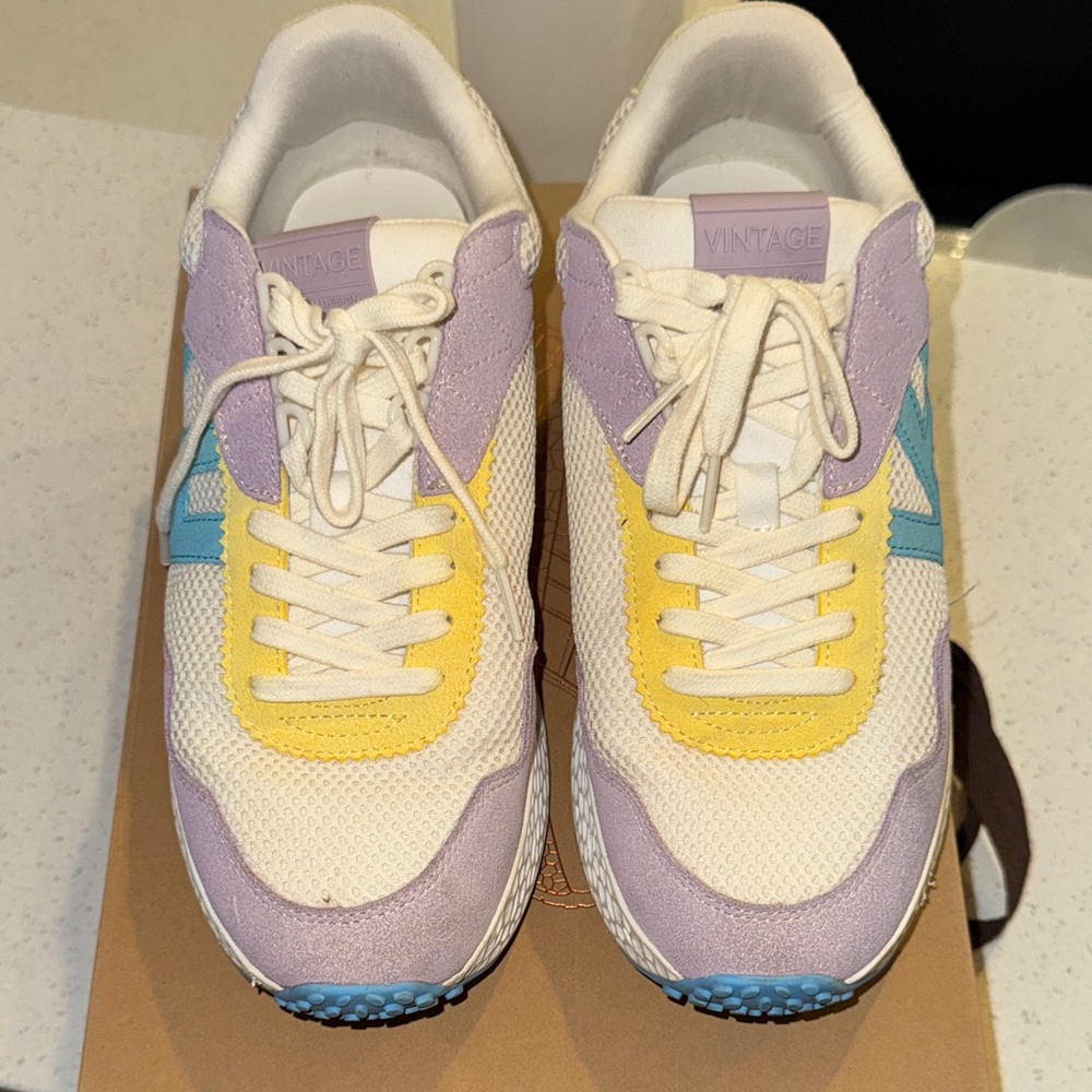 Vintage Havana Sneakers in Purple, Yellow, and Blue - Picture 2 of 5